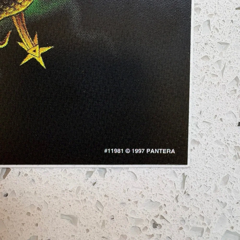 RARE Pantera Sticker Vintage 1997 Snake Skull Cowboy Hat Black 90s Metal